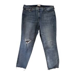 Crown & Ivy Womens High Rise Vintage Straight Leg Jeans Blue Stretch Plus 20WR